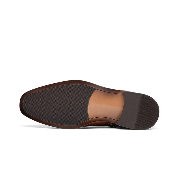 Men’s Polished Side-Zip Chelsea Boots - BROWN - 2