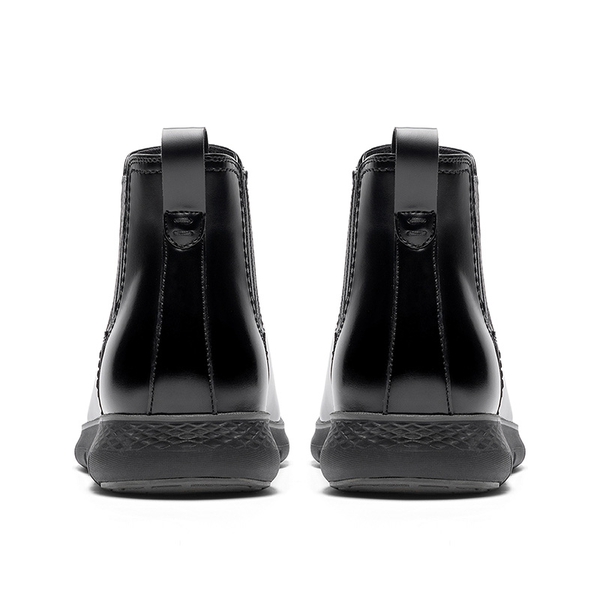 Men’s Comfortable PU Pull-On Chelsea Boots - ALL BLACK - 3