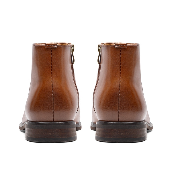 Men’s Polished Side-Zip Chelsea Boots - BROWN - 3