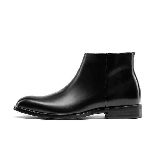 Men’s Polished Side-Zip Chelsea Boots - BLACK - 1