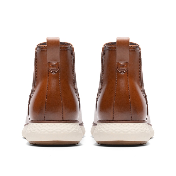 Men’s Comfortable PU Pull-On Chelsea Boots - BROWN - 3