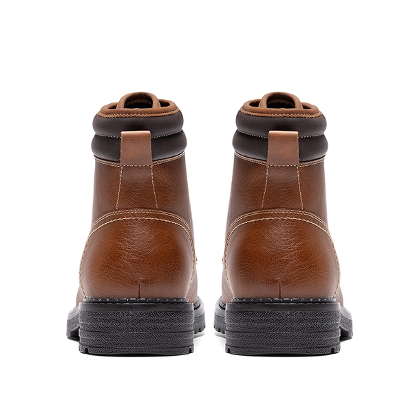 Men’s Durable Lace-Up Lug Boots - BROWN - 3