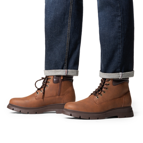 Men’s Casual Side Zip Chukka Boots - BROWN - 4
