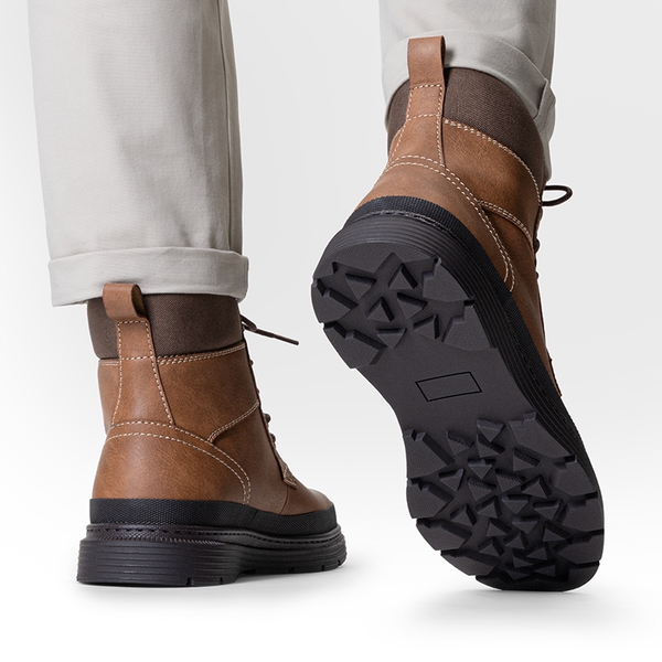 Men’s Insulated Winter Snow Boots - BROWN - 8