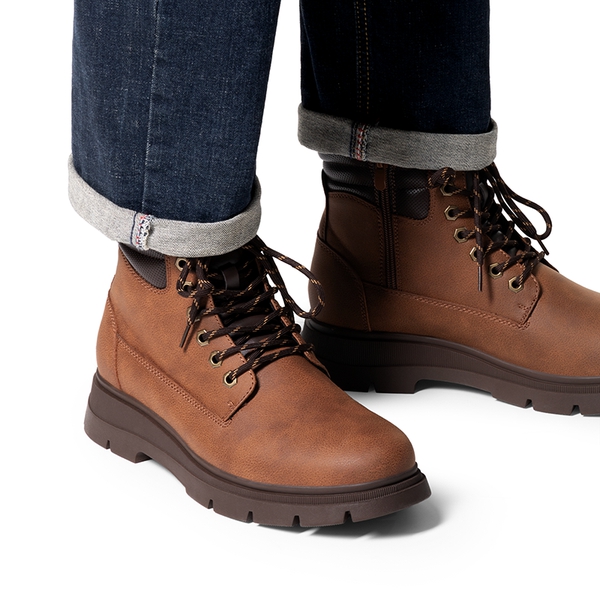 Men’s Casual Side Zip Chukka Boots - BROWN - 5
