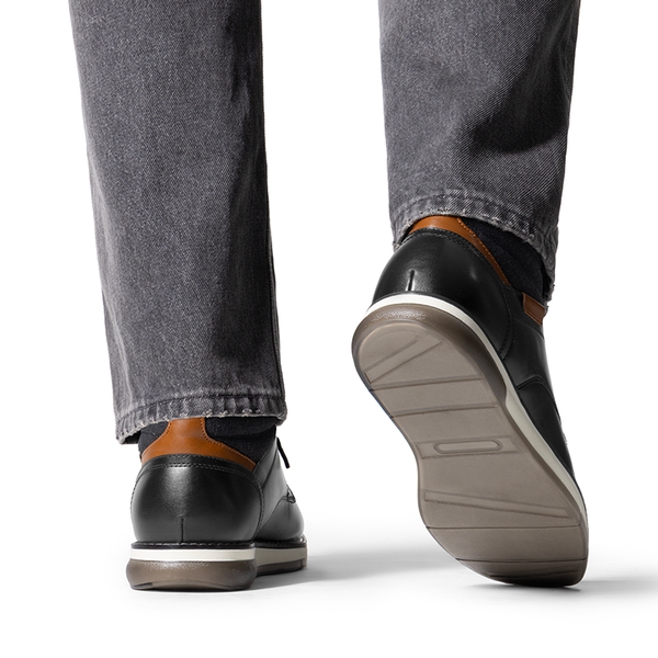 Men’s Casual PU Canvas Chukka Boots - BLACK - 6