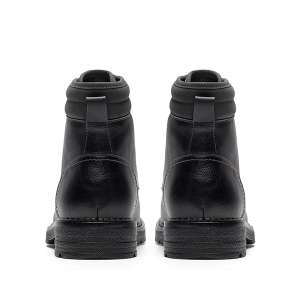 Men’s Durable Lace-Up Lug Boots - ALL BLACK - 3
