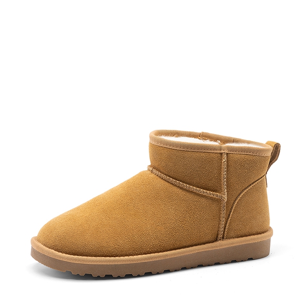 Men’s Suede Faux Fur Winter Boots - CHESTNUT -  0
