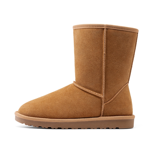 Men’s Non-Slip Fuzzy Suede Winter Boots - CHESTNUT - 1
