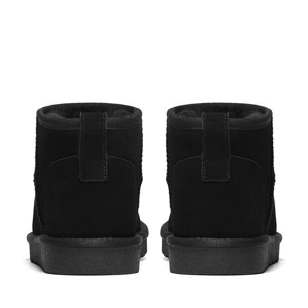 Men’s Suede Faux Fur Winter Boots - ALL BLACK - 3
