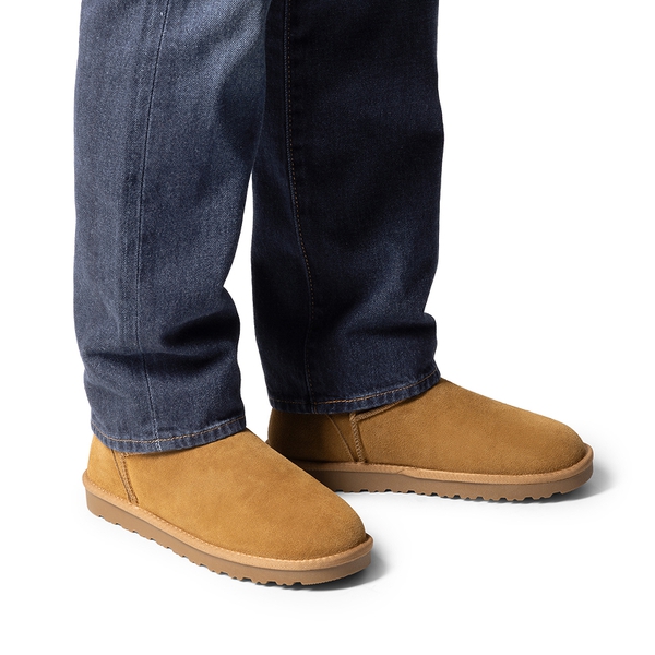 Men’s Suede Faux Fur Winter Boots - CHESTNUT - 5