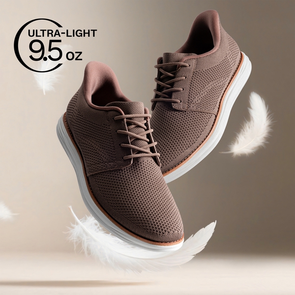 [EZFlex GlideLite] Men's Comfortable Breeze Walking Shoes - LIGHT BROWN - 5