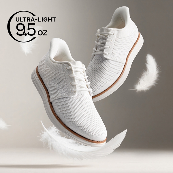 [EZFlex GlideLite] Men's Comfortable Breeze Walking Shoes - WHITE - 5