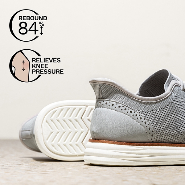 Men’s Breathable Knitted Oxford Sneakers - GREY - 3