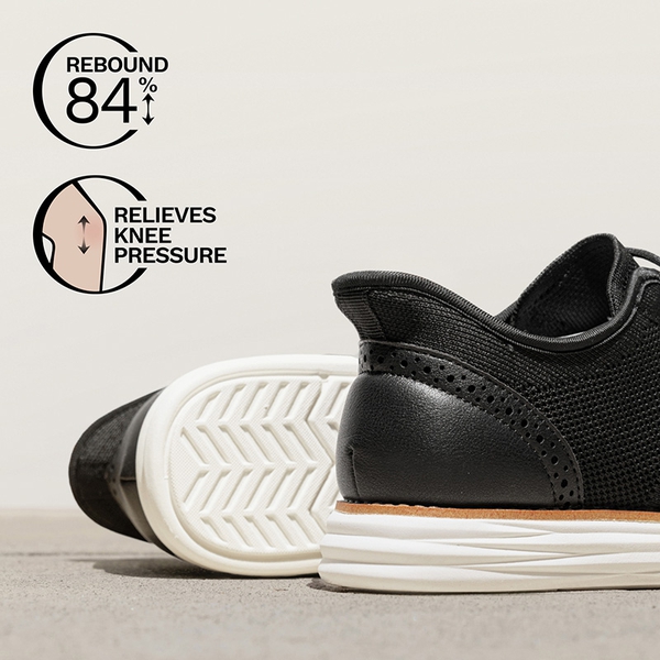 Men’s Breathable Knitted Oxford Sneakers - BLACK - 3