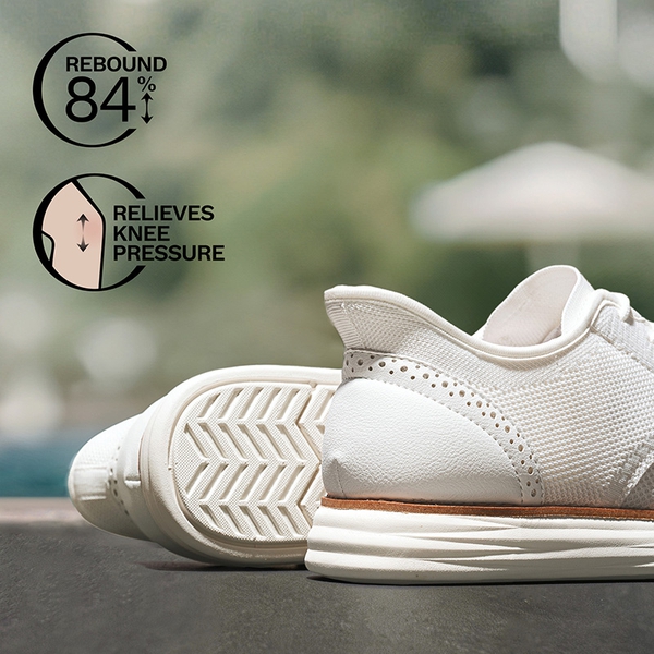 Men’s Breathable Knitted Oxford Sneakers - WHITE - 3