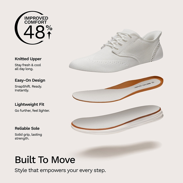 Men’s Breathable Knitted Oxford Sneakers - WHITE - 7