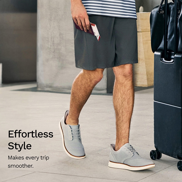 Men’s Breathable Knitted Oxford Sneakers - GREY - 6