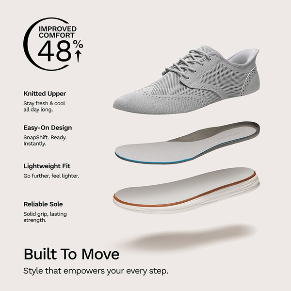 Men’s Breathable Knitted Oxford Sneakers - GREY - 7