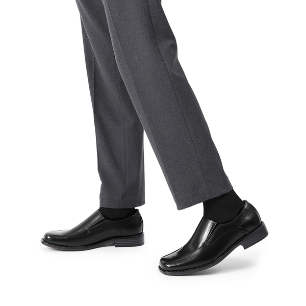 Men's Synthetic Leather Dress Loafers - BLACK - 6