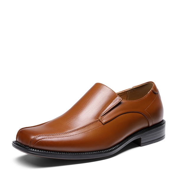 Men's Synthetic Leather Dress Loafers - BROWN -  0