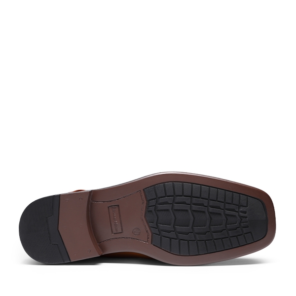 Men's Synthetic Leather Dress Loafers - BROWN - 5