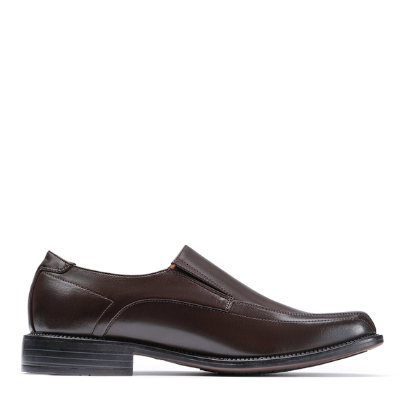 Men's Synthetic Leather Dress Loafers - DARK BROWN - 1