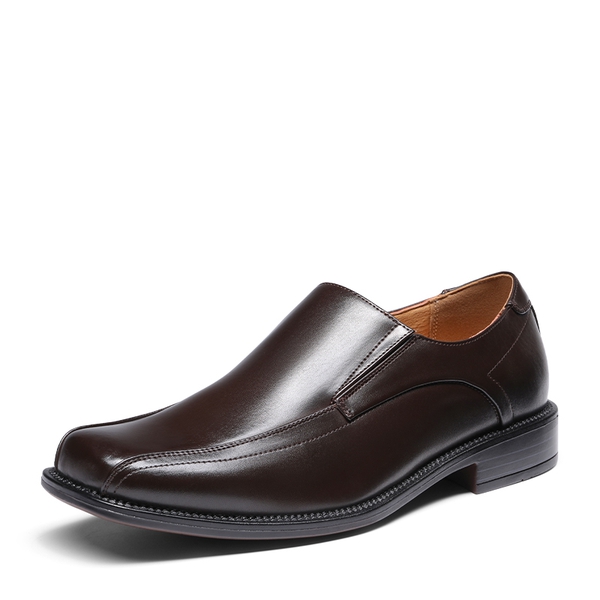 Men's Synthetic Leather Dress Loafers - DARK BROWN -  0
