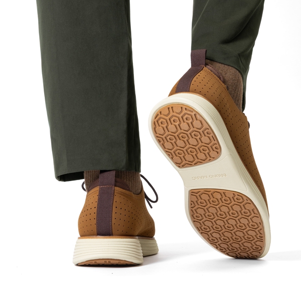 Men’s Smart Casual Oxford Style Sneakers - BROWN/BEIGE - 6