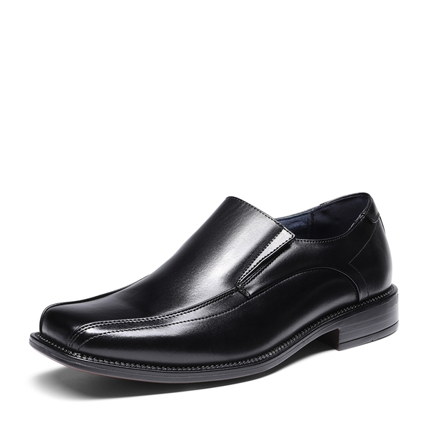 Men's Synthetic Leather Dress Loafers - BLACK -  0