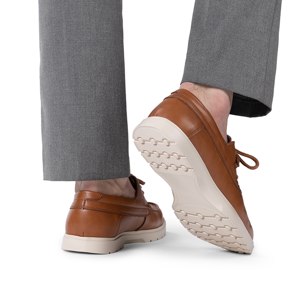 Men’s Slip-On Mesh Boat Loafers - BROWN-PU - 6