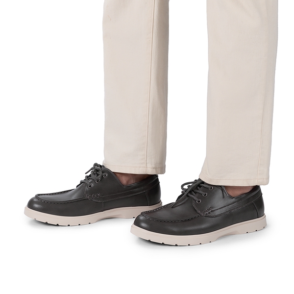 Men’s Slip-On Mesh Boat Loafers - GREY-PU - 4