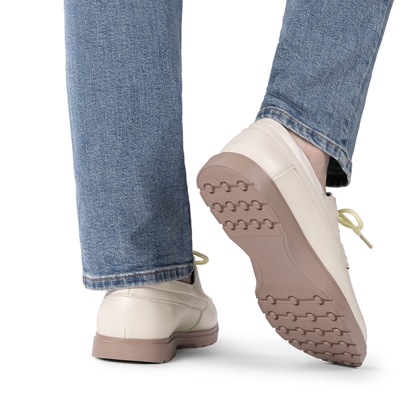 Men’s Slip-On Mesh Boat Loafers - BEIGE-PU - 6