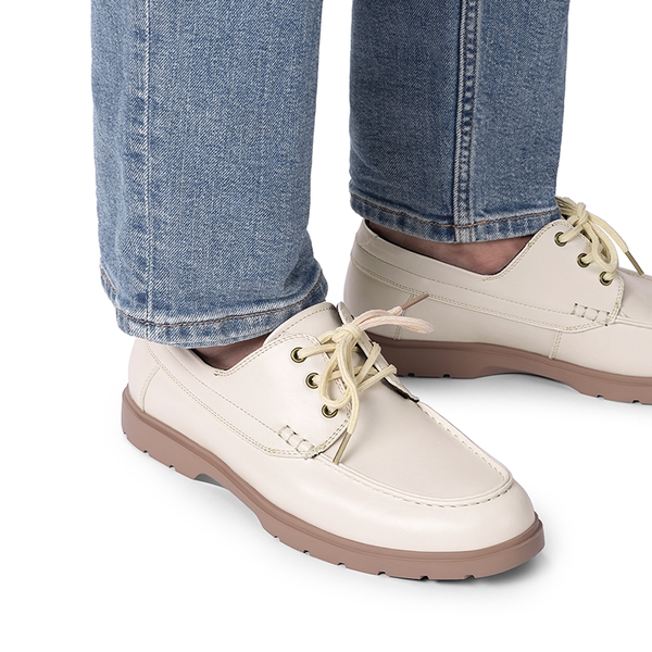 Men’s Slip-On Mesh Boat Loafers - BEIGE-PU - 5