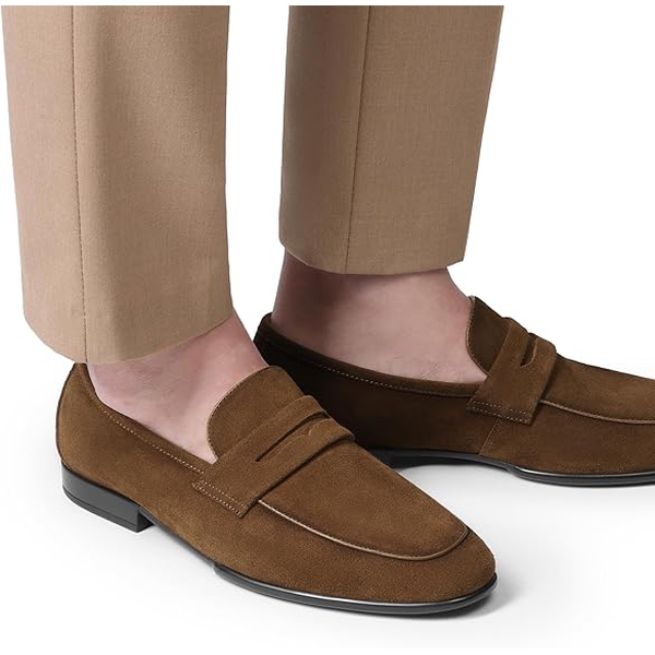 Men's Classic Leather Dress Loafers - TAN - 5