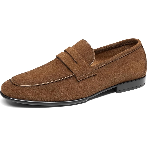 Men's Classic Leather Dress Loafers - TAN -  0
