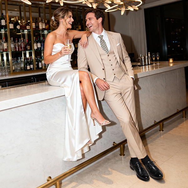 Men's Brogue Wingtip Oxfords Shoes - BLACK - 7