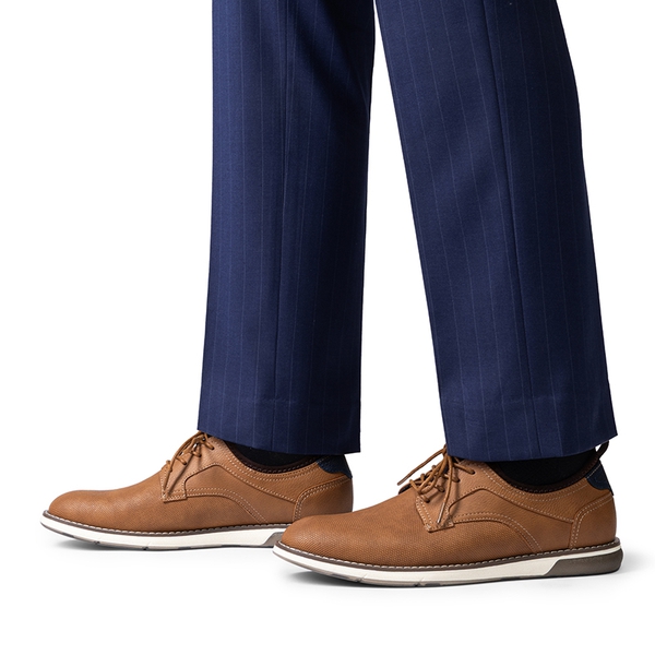 Men's Casual Dress Shoes Business Formal Oxfords Sneakers - BROWN - 4