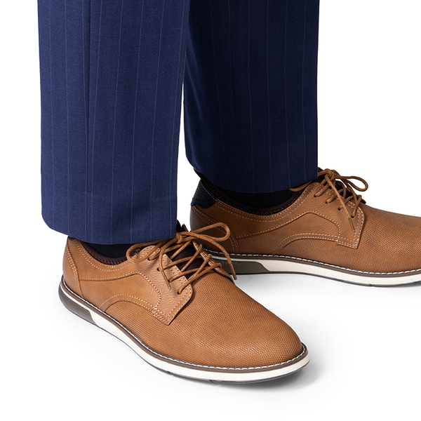 Men's Casual Dress Shoes Business Formal Oxfords Sneakers - BROWN - 5