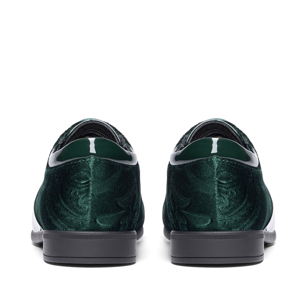 Boys Dress Shoes Formal Patent Velvet Tuxedo Oxford Shoes - GREEN - 2