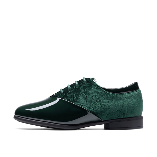 Boys Dress Shoes Formal Patent Velvet Tuxedo Oxford Shoes - GREEN -  0