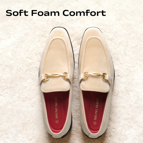 Men's Dress Tuxedo Shoe Slip-on Classic Luxury Loafers - KHAKI - 3