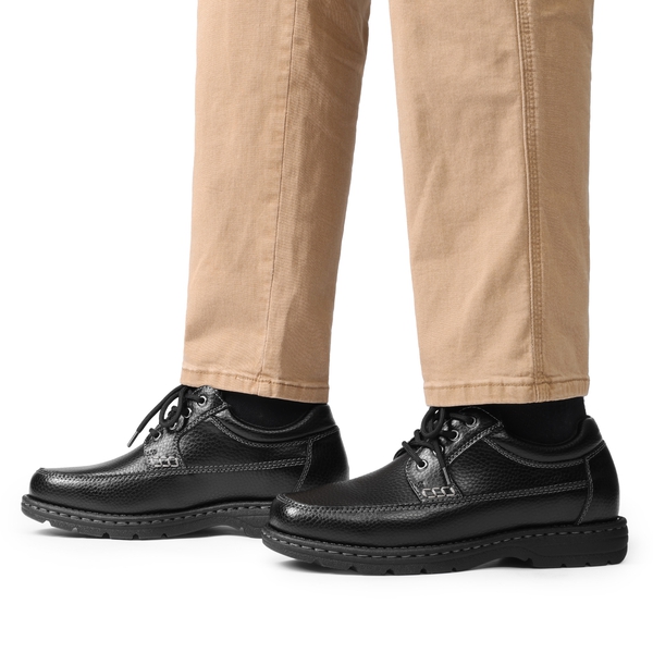 Men's Square Toe Dress Shoes Formal Business Oxfords - BLACK-LEATHER - 4