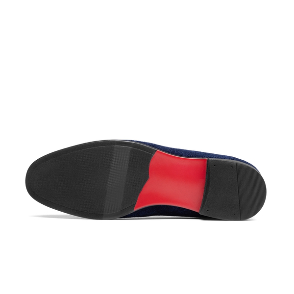 Men's Dress Velvet Tuxedo Loafers - DARK BLUE - 1