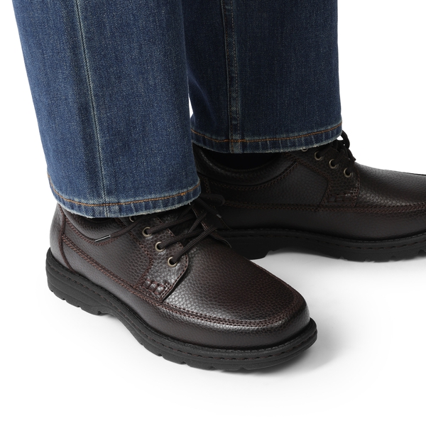 Men's Sqaure Toe Dress Shoes Formal Business Oxfords - COFFEE-LEATHER - 5