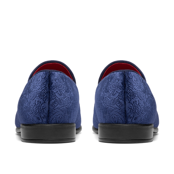 Men's Dress Velvet Tuxedo Loafers - DARK BLUE - 2
