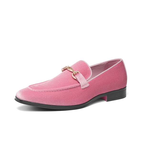 Men's Dress Tuxedo Shoe Slip-on Classic Luxury Loafers - PINK -  0