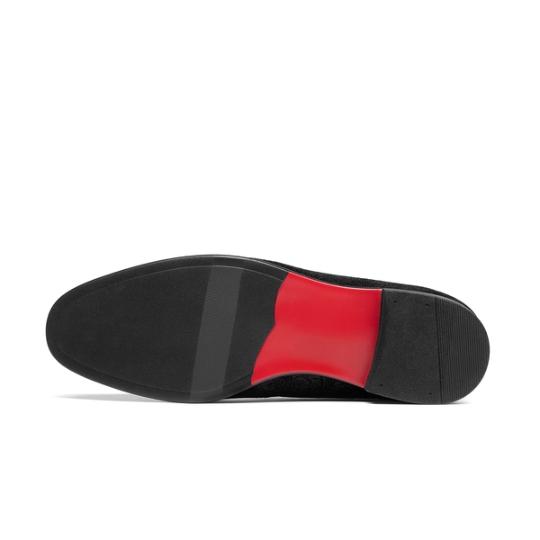 Men's Dress Velvet Tuxedo Loafers - BLACK - 1