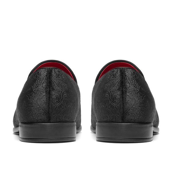 Men's Dress Velvet Tuxedo Loafers - BLACK - 2