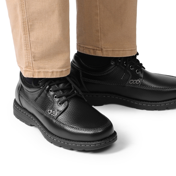 Men's Square Toe Dress Shoes Formal Business Oxfords - BLACK-LEATHER - 5